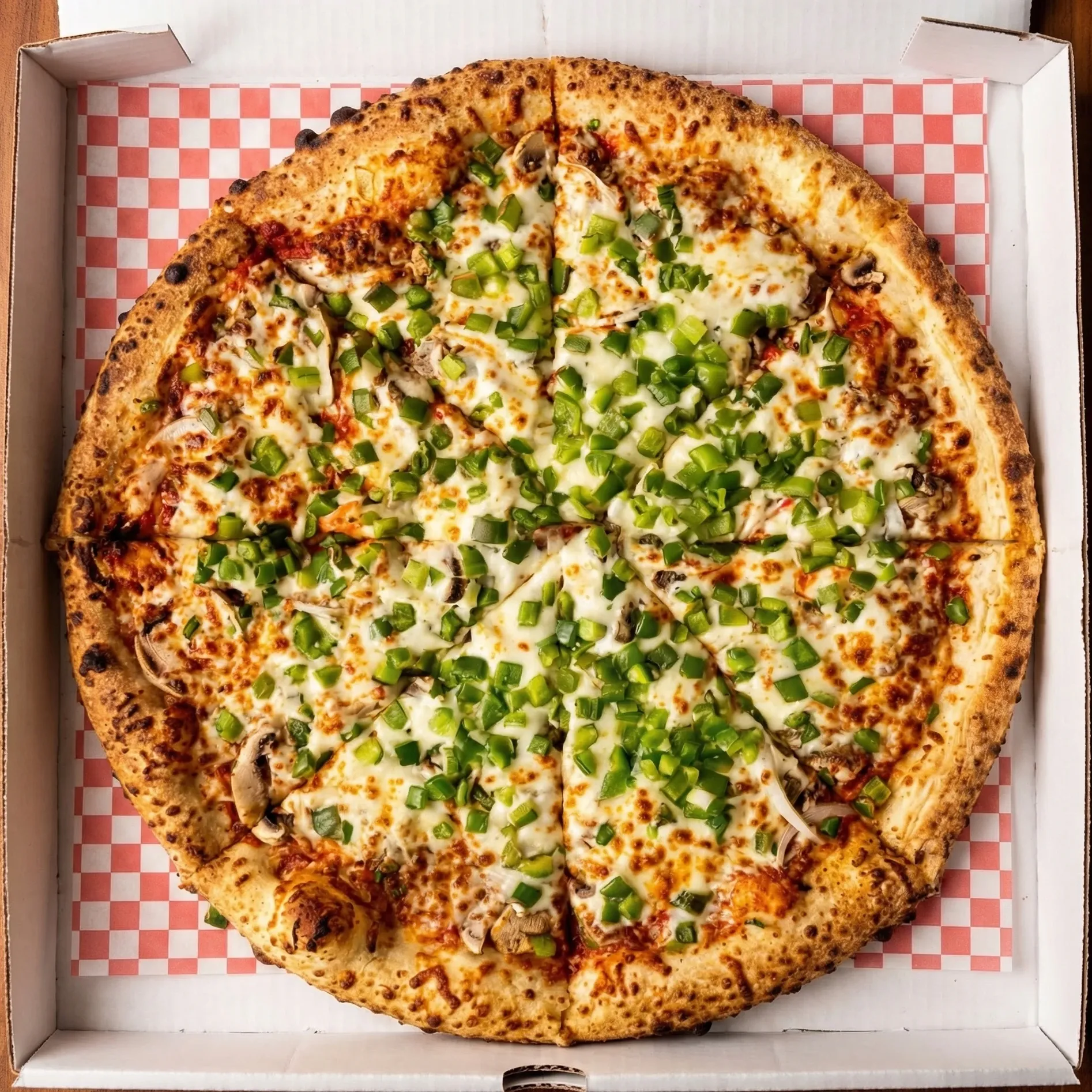 Specialty pizzas at Pangaea Pizza Calgary — Hawaiian with bacon, Spicy Italian, and globally-inspired flavours